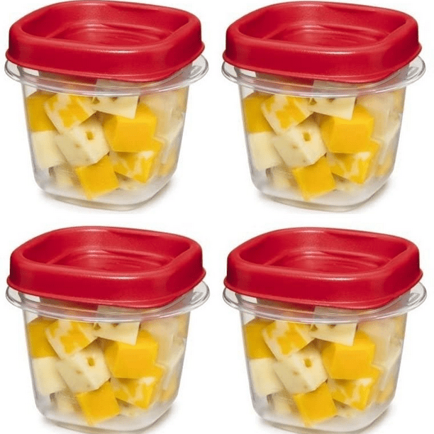 New Rubbermaid 4 Pack of Containers w/Easy Find Lids 1/2 Cup 0.5 Cup 4oz